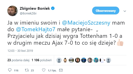 Zbigniew Boniek naśmiewa się z Hajty... :D